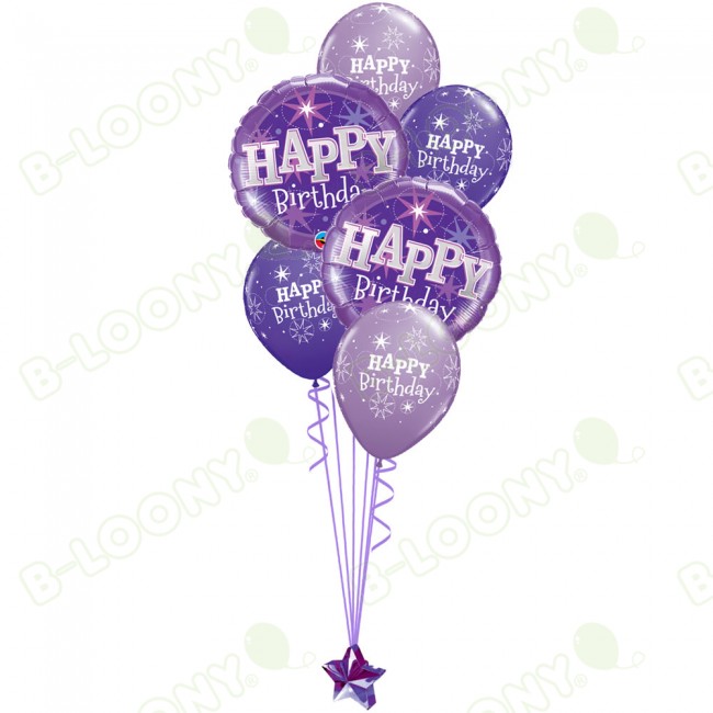 Foil 18 Birthday Sparkle Helium Balloon In Purple