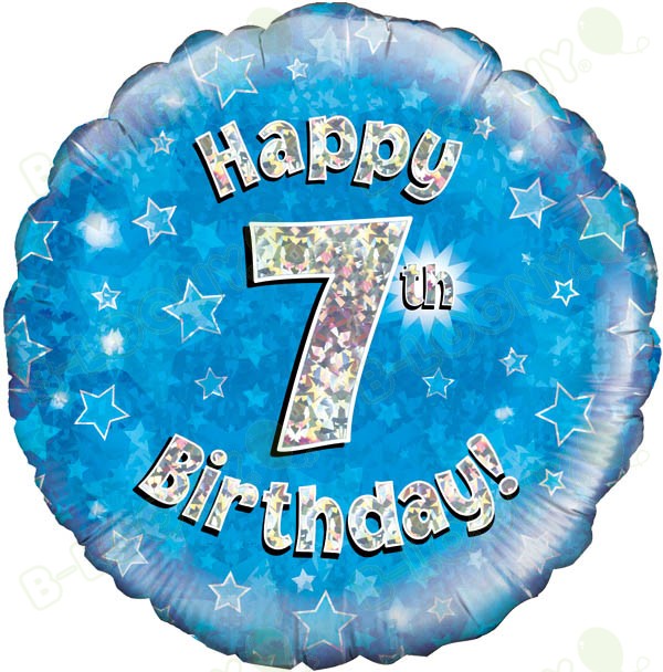 Happy 7th Birthday Boy's Helium Balloon - Perfect Party
