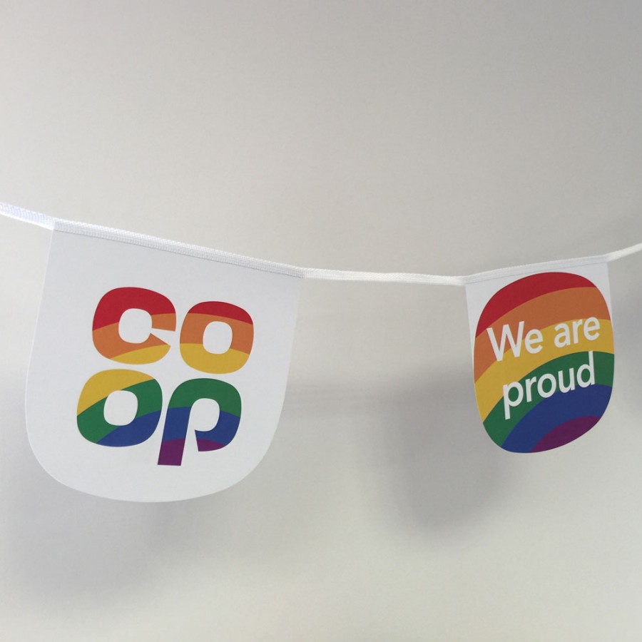 The Co-Operative We Are Proud Pride Bespoke Printed Bunting