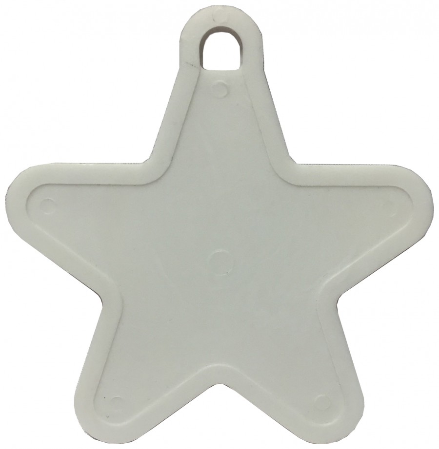 White Plastic Star Handheld Balloon Weight