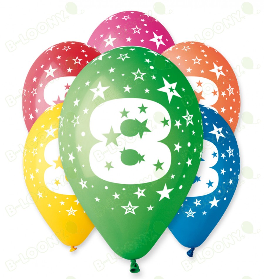 number 8 birthday balloon