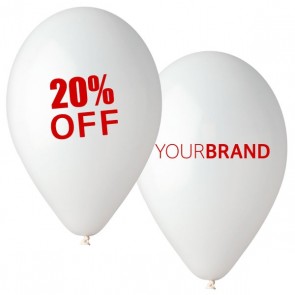 Percentage Off Printed Latex Balloons White