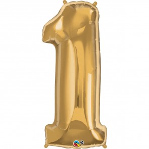 Giant Number 1 Foil Balloon Gold