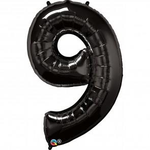 Giant Number 9 Foil Balloon Black