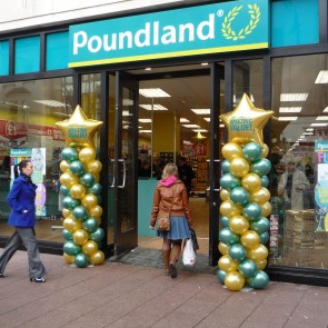 Balloon Columns with Printed Star Topper for Poundland
