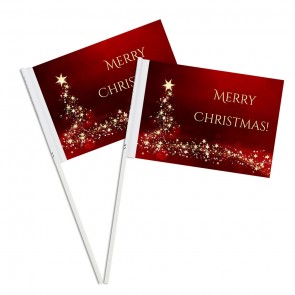 Christmas Promotional Printed Paper Handwaving Flags