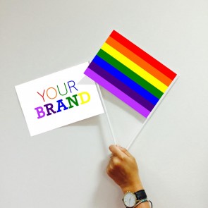 Branded Rainbow Hand Waving Flags for Pride