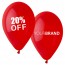 Percentage Off Printed Latex Balloons Red