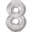 Giant Number 8 Foil Balloon Silver