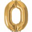Giant Number 0 Foil Balloon Gold