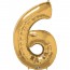 Giant Number 6 Foil Balloon Gold