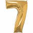 Giant Number 7 Foil Balloon Gold