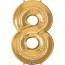 Giant Number 8 Foil Balloon Gold