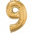 Giant Number 9 Foil Balloon Gold