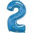 Giant Number 2 Foil Balloon Sapphire Blue