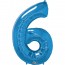 Giant Number 6 Foil BalloonSapphire Blue