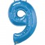 Giant Number 9 Foil Balloon Sapphire Blue