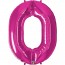 Giant Number 0 Foil Balloon Magenta