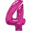 Giant Number 4 Foil Balloon Magenta