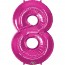 Giant Number 8 Foil Balloon Magenta