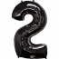 Giant Number 2 Foil Balloon Black