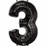 Giant Number 3 Foil Balloon Black