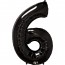 Giant Number 6 Foil BalloonBlack