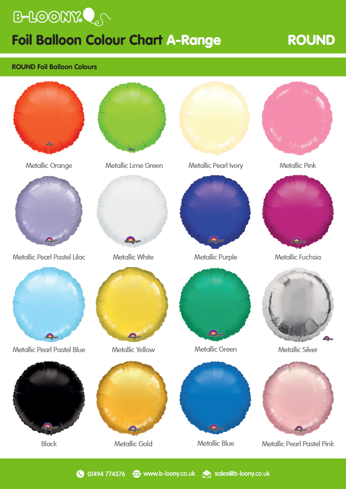 Balloon Colour Charts