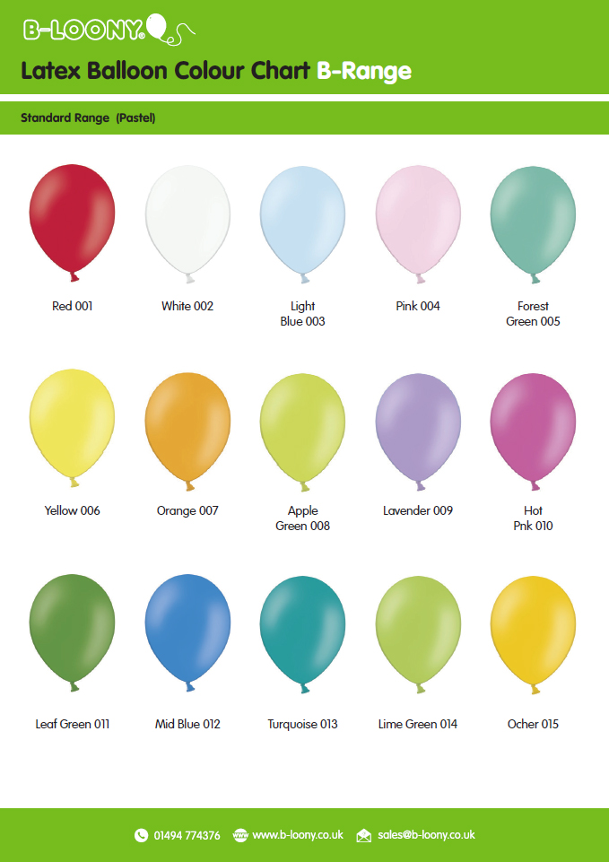 Gemar Balloons Color Chart