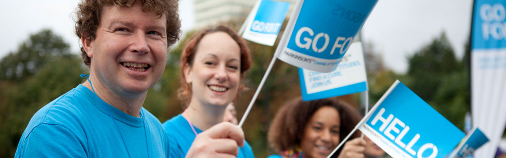 ParkinsonsUK Hand Waving Flags